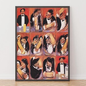 Guy Buffet The Making Of Perfect Martini Print, HQ Canvas Wall Art, Vintage Food & Drink Poster, Bar Decor, Retro Bar Print, Spirit Art