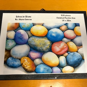 520 Piece Puzzle – “Echos in Stone” | 16x20&quot; Jigsaw Puzzle from Original Artwork | Meditative Modern Art Puzzle | Gift for Art Lovers