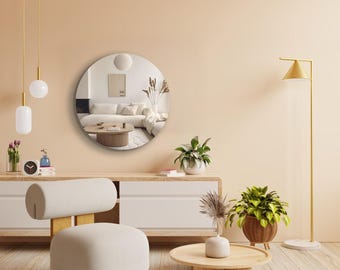 Custom Round Wall Mirror, Modern Home Decor