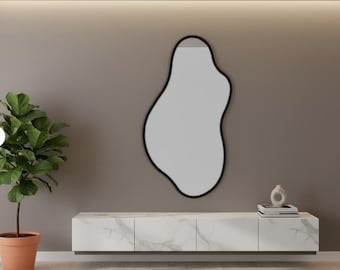 Asymmetrical Wall Mirror, Irregular Home Decor, Handmade