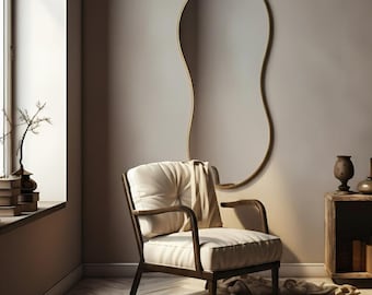 Asymmetrical Wall Mirror, Modern Organic Home Decor