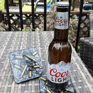 Man Cave Shell Casing Resin Coasters