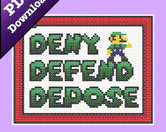 Super Mario Bros Parody Quote Cross Stitch Pattern pdf blood colored pipe