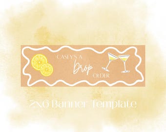Äldre födelsedagsbanner, redigerbar Canva-banner, digital bannermall, 2x6 födelsedagsbanner