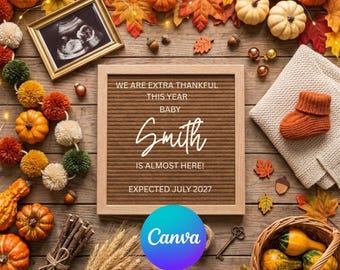 Graviditetsmeddelande för Thanksgiving, tillkännagivande för tacksam bebis