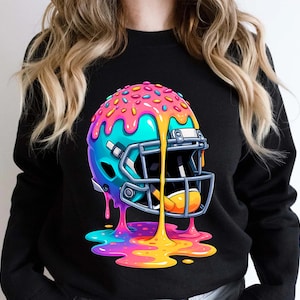 Football png, Ice Cream Football Helmet Dripping Png, Game Day Football Png, Ice Cream Drip Football Shirt