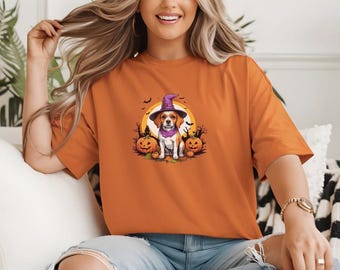 Spooky Stylish Tee for Dog Lovers - Boo-tiful Halloween Dog Shirt - Ghost Dog Tee for Halloween - Spooky Cute Halloween Dog Shirt