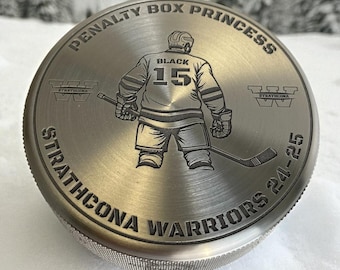 Custom Aluminum Hockey Puck: Personalized Gift & Trophy