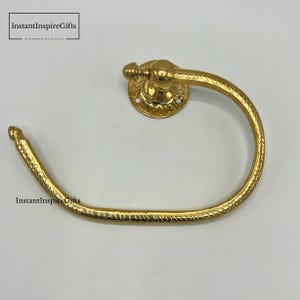 Brass Towel Holder Ring for Bathroom Wall Mounted Unlacquered Vintage Style Towel Hanger Solid Brass Bar Rack for Bath or Vanity