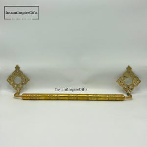 Brass Towel Rack for Bathroom -  Wall Mounted Unlacquered Brass Towel Holder Rod Bar, Handmade Bathroom Towel Hanger