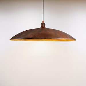Brass Dome Pendant Light – Handmade Ceiling Light Fixture – Vintage Hanging Light for Kitchen Island, Dining Room, or Bar