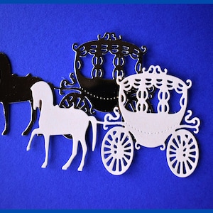 Carrozza trainata da cavalli fiaba decorazione matrimonio scrapbooking ritagli cenerentola