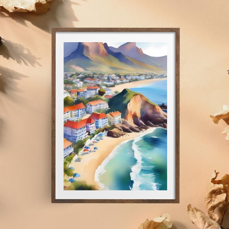 Cape Town, South Africa Wall Painting Print Design Instant Download