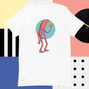 Camiseta gráfica de Allan y su queso de Smiling Friends, camiseta gráfica de Smiling Friends, camiseta de natación casual para adultos, estética de nueva escuela/dibujos animados