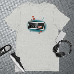 T-shirt graphique Nintendo Entertainment System Controller, graphique nda, t-shirt nintendo décontracté, esthétique new school/cartoon