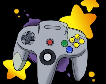 N64 Controller Graphic Tee, Retro Video Game Shirt, Unisex