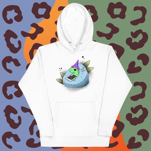 Sudadera con capucha con gráfico de amigos sonrientes en un sillón puf, gráfico de amigos sonrientes, sudadera con capucha casual para nadar para adultos, estética de nueva escuela/dibujos animados