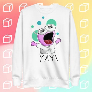 Amis souriants Pim YAY ! Sweat-shirt graphique, graphique d'amis souriants, sweat-shirt de bain décontracté pour adulte, esthétique new school/cartoon