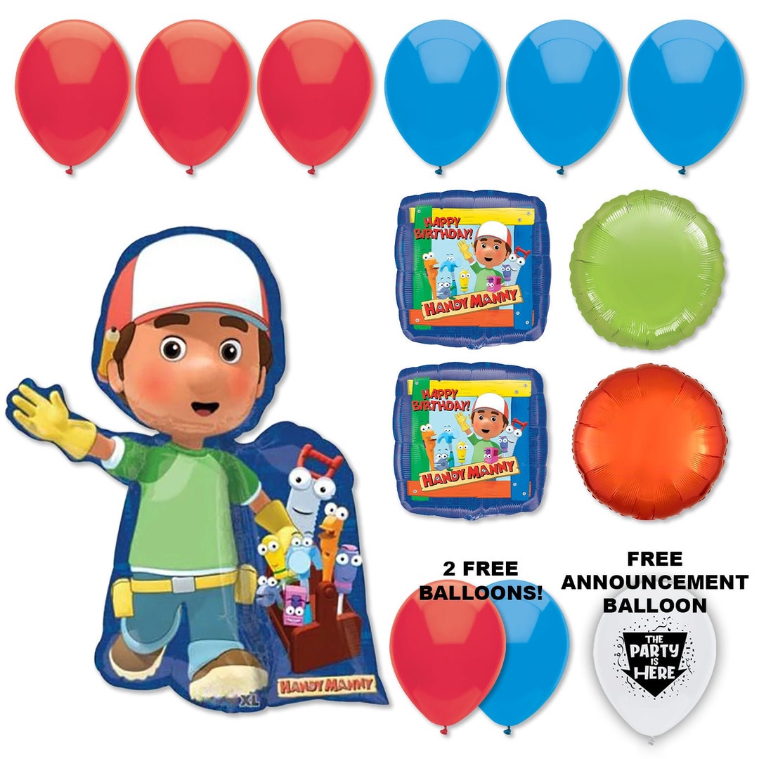 14pc Handy Manny Happy Birthday Balloon Bouquet With Party is - Etsy