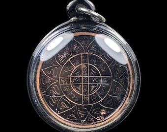 Hand writing Talisman coin of Phra-Maha-Heng ,rare item