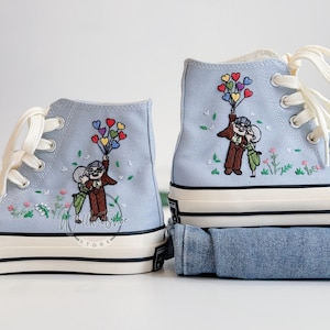 Custom Cartoon Character Embroidered Chuck Taylor Converse Shoes Movie Inspired Embroidered Sneakers Birthday Gift For Her