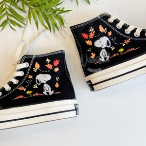 Custom Dog Embroidered Chuck Taylor Converse Shoes Garden Vibes Embroidered Sneakers Birthday Gift For Her
