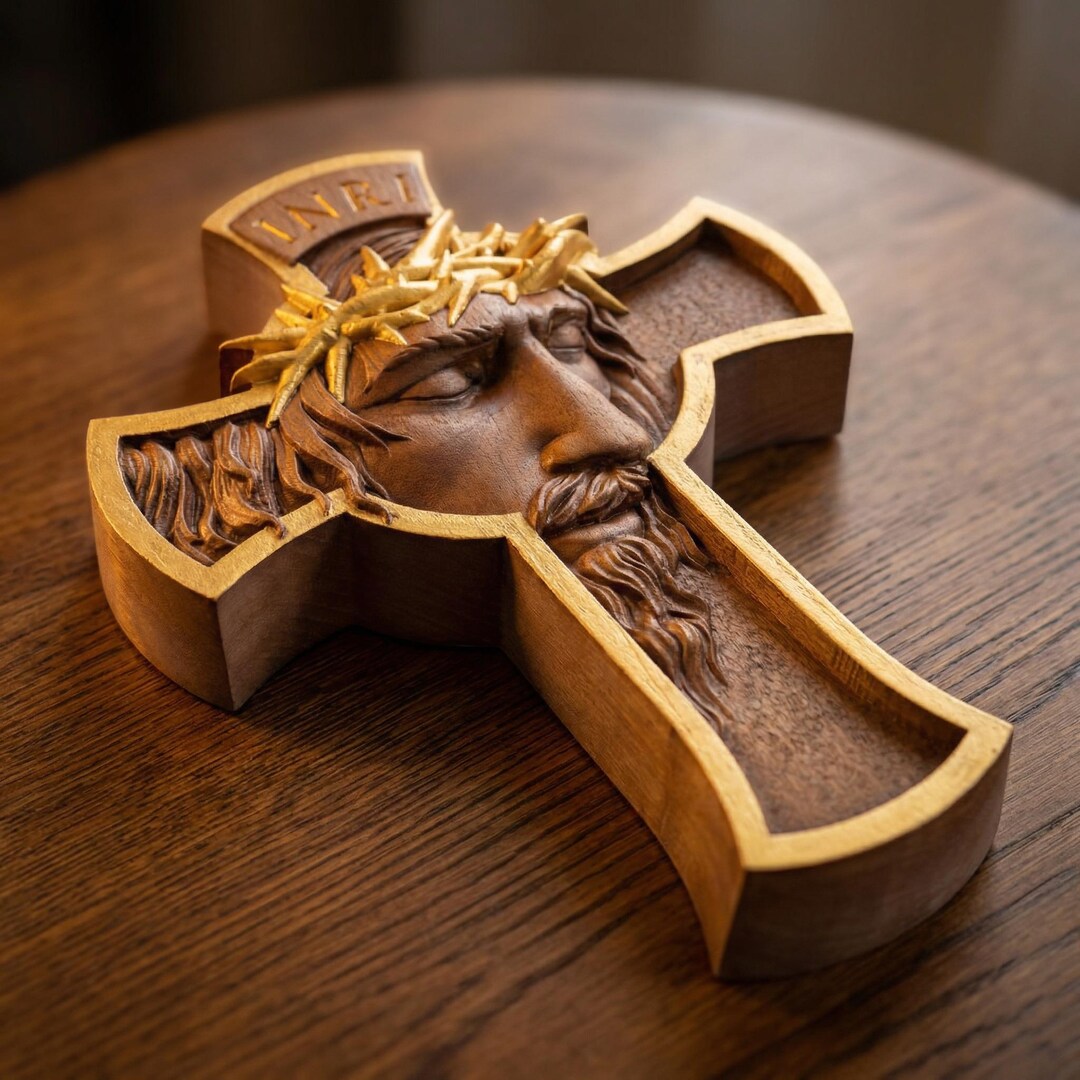 Wooden Carved Handmade Christian Cross No8. Byzantine Greek Orthodox ...