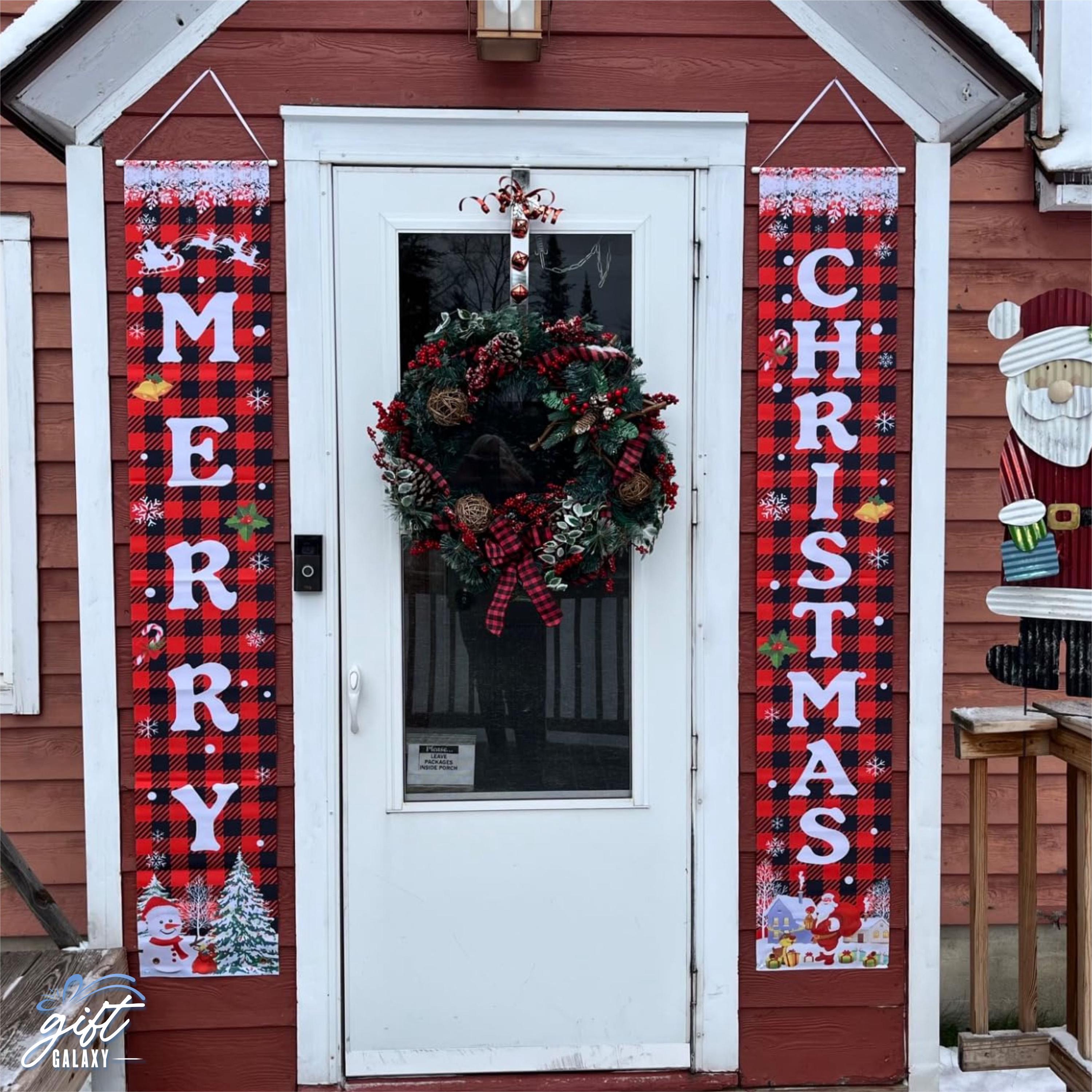 Couverture De Porte De Noël 3x6ft Père Noël – Décoration Extérieure Festive Pour Maison