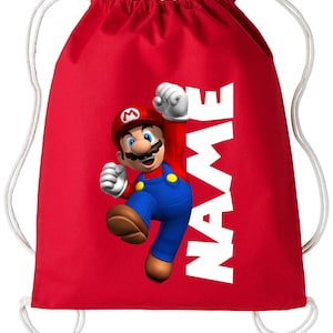 Super Mario Drawstring Bag, Super Mario And Luigi Drawstring Bag, Mario And Luigi Gym Sack Bag,Super Mario Brothers Boys Girls Gift Birthday