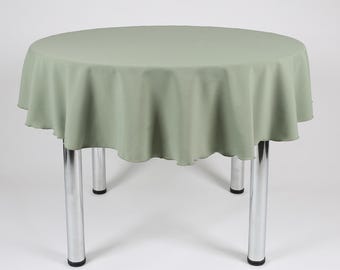 Small Round Tablecloth in Sage Green