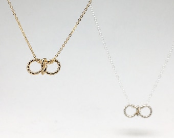 Gold-filled Delicate Love Knot Necklace. Tie the Knot Necklace. Infinity Knot Necklace. Bridesmaid Necklace.