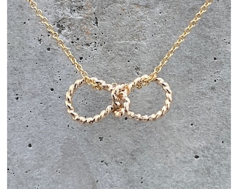 Love Knot | 14K Gold Dainty Necklace | Tie the Knot Necklace | Infinity Knot Necklace | Bridesmaid Necklace.