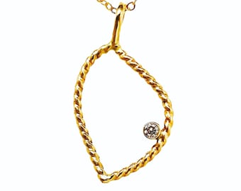 New Leaf | 14K Gold Diamond Necklace