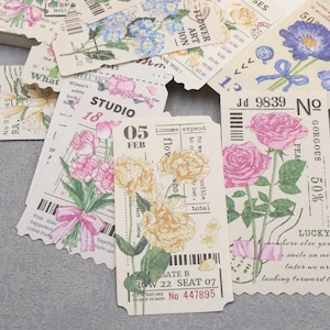 30 pezzi di carta per ricevute con collage di fiori / fiore, petalo, rosa, orchidea, giglio, floreale, papavero, bouquet, tulipani, carta stampata, set di carta per diario spazzatura