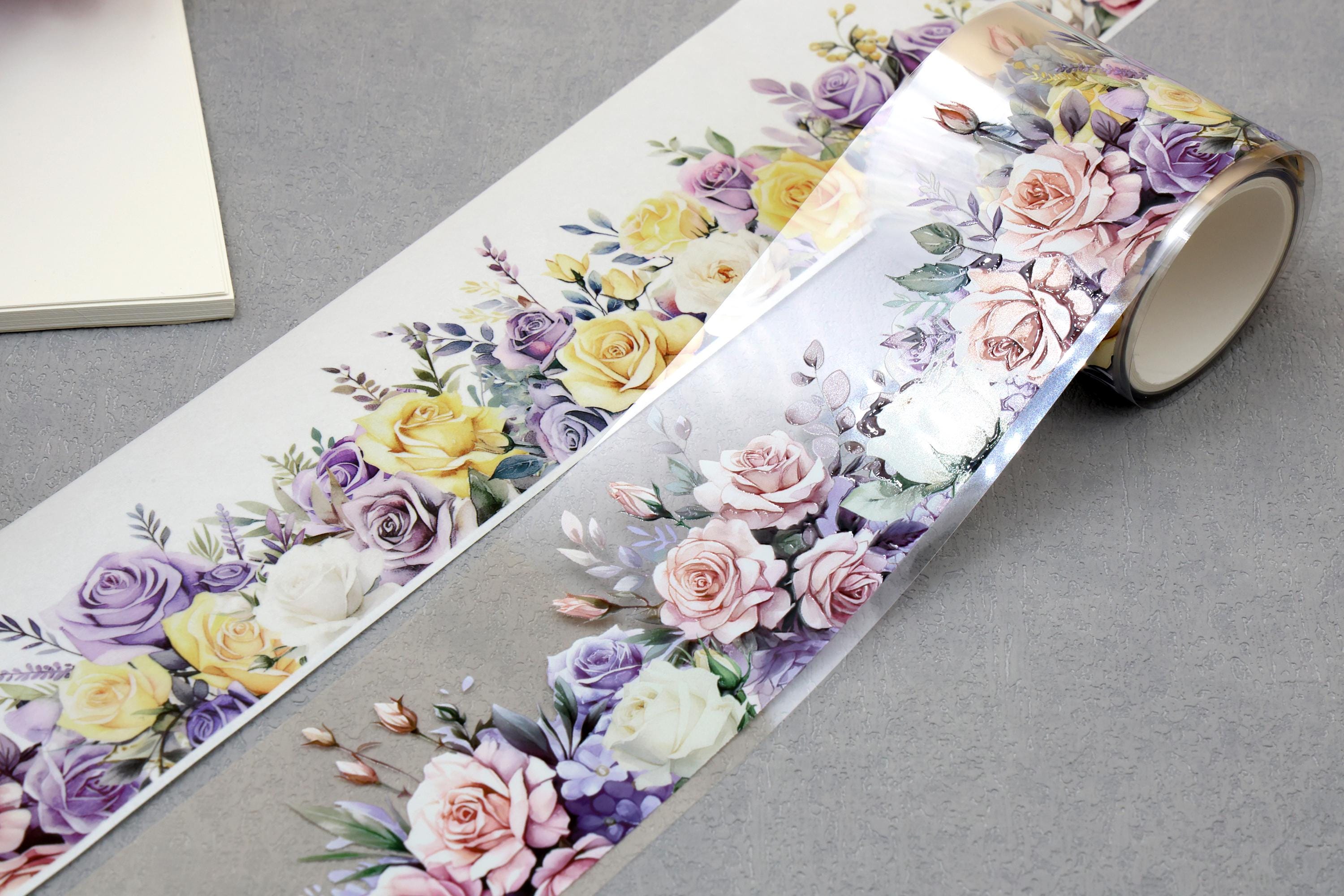 Rose Bushes Flower PET Tape | Botanical Flower Petal Fragrant