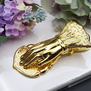 Vintage Gold Gilded Hand Clip, Metal Clip for junk journal Traveler&#39;s Notebook Junk Journal  Brass Clip