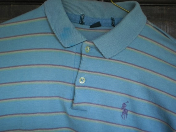 Items similar to Ralph Lauren Polo Vintage Shirt Preppy Stripes 100% ...