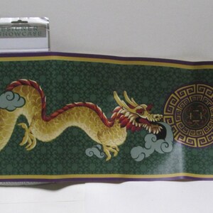 Wallpaper 1 Rolls 15ft Chinese Dragon Wallpaper Border for Scrapbook Junk Journals Scrap Pack Decals Crafts Green Wine Gold Imaginary Asian image 2