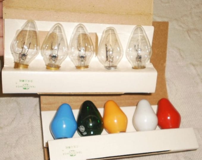 Vintage Christmas Tree Lights Bulbs 10 Lg Size C 7.5 120 V Etsy