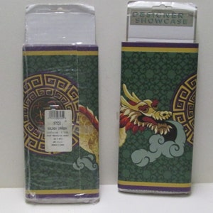 Wallpaper 1 Rolls 15ft Chinese Dragon Wallpaper Border for Scrapbook Junk Journals Scrap Pack Decals Crafts Green Wine Gold Imaginary Asian image 3