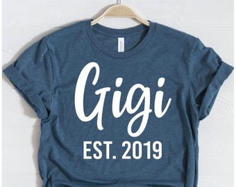 Gigi Shirt For Grandma - Heart Graphic Tee, Short Sleeve, Cotton Blend, Claret Red, XX-Large