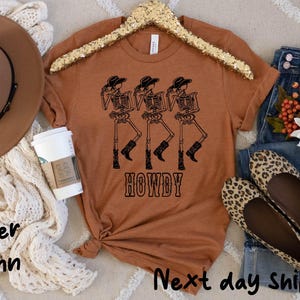 Howdy Dancing Skeleton western shirt, Halloween Sweatshirt, Skeleton Shirt,Halloween Shirt, Western sweatshirt,Western Graphic Tee,