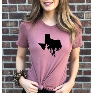 Texas Karte Silhouette Shirt, Texas Kaktus Shirt, Texas Shirt, Texas Zuhause Shirt, Texaner Geschenk,