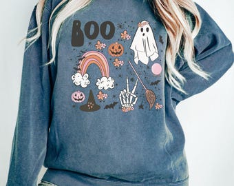 Gruseliges Saison Komfort Shirt, Vintager Geist, Boo Western Halloween Shirt, Halloween Party Geist T-Shirt, Boo für dich, Boo Ghost Shirt