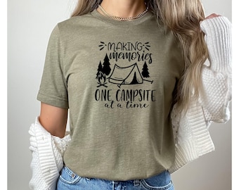 Making Memories One Camping-shirt, Happy Camper-shirt, camperreisshirt, cadeau voor haar, wandelshirt, zomer-T-shirt, reisshirt, campershirt
