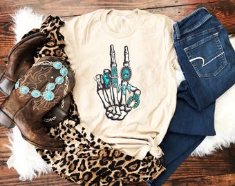 Concho Ring Shirt, Gift For Her, Skeleton Rock Hands, Country Music , Wedding Ring Shirt, Turquoise Ring Shirt, Metallica Shirt,