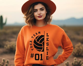 Sudadera de voleibol personalizada, camiseta de voleibol con tu nombre, camiseta del equipo de voleibol, camiseta de mamá de voleibol, camiseta de voleibol personalizada