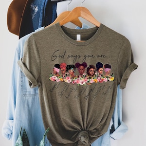Melanin Black Girl Shirt, Afro Black Woman Shirt, Silhouette African American Shirt, Afro Woman Shirt, Black Queen Shirt, God Says You Are,