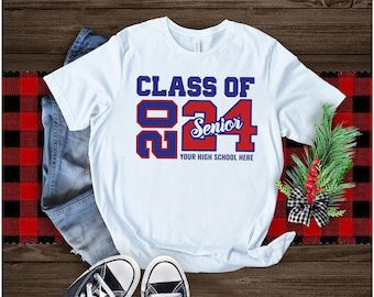 Camiseta de graduación, camiseta personalizada para estudiantes de último año, camiseta de graduación, camiseta personalizada de secundaria, sudadera de graduación, camiseta familiar de graduación
