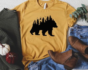 Mountain Bear Shirt, Camping Shirt, Wilderness Travel Tee, Bear Tee, Wanderlust Shirt, Mountain Camp Shirt, Camping Shirt, Hiking Shirt